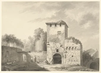 Paesaggio con Persone tra le Rovine
