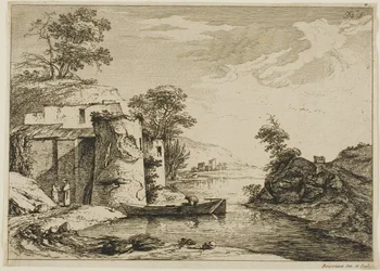 La vecchia torre al bordo di un fiume