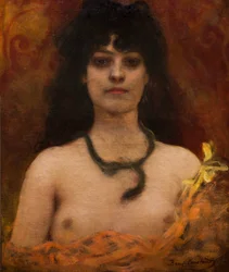Ritratto orientalista di donna nuda, senza data. (Olio su tela)