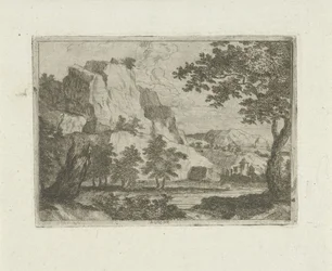 Roccia in un paesaggio fluviale