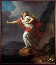 La poetessa greca Saffo si getta in mare