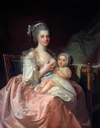 Madre che allatta il proprio bambino. XVIII secolo. Mâcon, Museo di Belle Arti