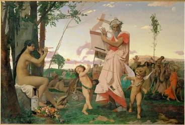 Anacreonte, Bacco e Amore (dipinto su tela)