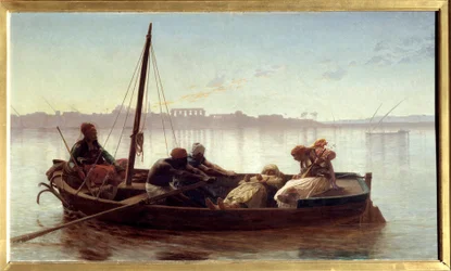 Prigioniero Un prigioniero trasportato in barca da marinai egiziani sul Nilo (1861) Nantes, Museo delle Belle Arti