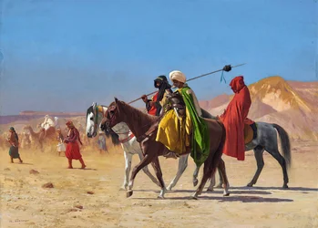 Cavalieri che attraversano il deserto