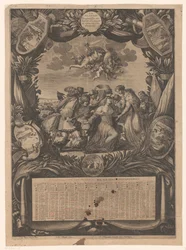 Calendario per il 1659: Allegoria sulla sottomissione delle Fiandre a Luigi XIV