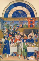 Gennaio - il Duca di Berry a tavola, 15° secolo, 1939