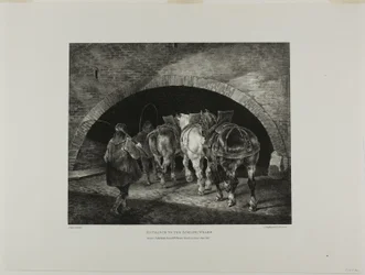 Ingresso al molo di Adelphi, tavola 11 da Vari soggetti disegnati dal vero e su pietra (The English Suite)