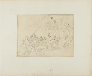 Schizzi di una battaglia di cavalleria