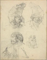 Studi di teste e due studi compositivi