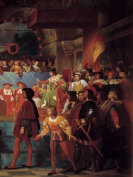 Re Luigi XII proclamato padre del popolo agli Stati Generali di Tours il 14 maggio 1506 (dettaglio)