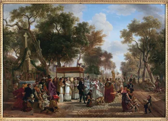 La processione del Corpus Christi in un villaggio