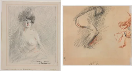 Cortigiana (recto) Schizzi di figure (verso)