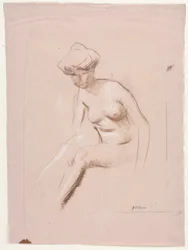Nudo seduto, ultimo quarto del 1800 o primo terzo del 1900