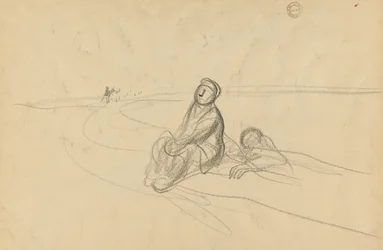 Due figure su una strada (verso)