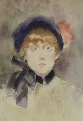 Giovane donna con cappello blu, 1883
