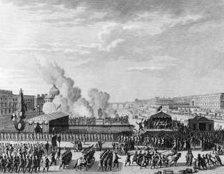 Rivoluzione francese: Volontari al Pont Neuf a Parigi, 22 luglio