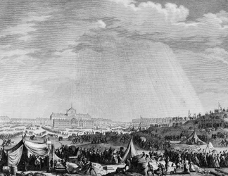 Rivoluzione francese: Lavori al Campo di Marte a Parigi per la festa della Federazione il 14 luglio
