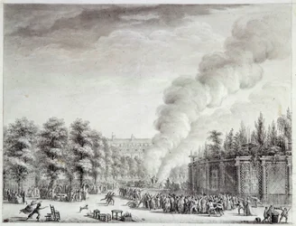 Rivoluzione francese: Modello del Papa brucia al Palais-Royal, 6 aprile