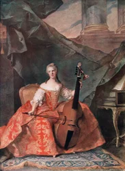 Madame Henriette de France in costume di corte suona una viola da gamba, 1754