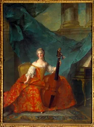 Ritratto di Madame Henriette de France (1727-1752) figlia di Luigi XV, che suona la viola da gamba