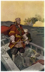 Ritratto del pirata e bucaniere gallese Henry Morgan (1635-1688) Illustrazione di J N Marchand (1883-1941) da 