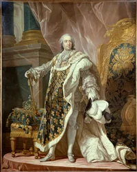 Ritratto a figura intera di Luigi XV in costume sacro, Re di Francia