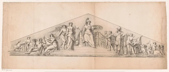 Timpano con Minerva in trono