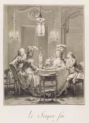 La buona cena, 1781, inciso da I.S. Helman (1743-1809)
