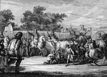 Periodo merovingio; arrivo del re durante un 