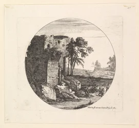 Le rovine a sinistra