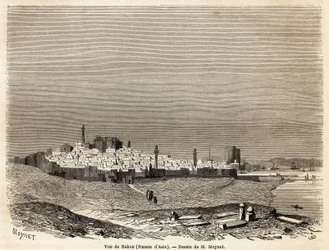 Veduta di Baku, disegno di Mr. Moynet, per illustrare il viaggio sulla costa del Mar Caspio, nell