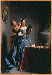Una signora alla sua toilette