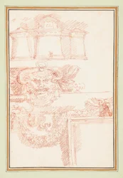 Armeria, maschera e una ghirlanda