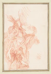 Figura con fronde e putto