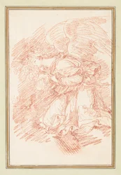 Figura alata inginocchiata