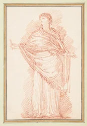 Figura in piedi con scialle
