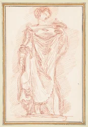 Figura maschile in piedi in chitone