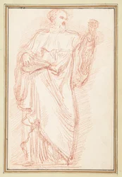 Figura Maschile in Piedi con Libro