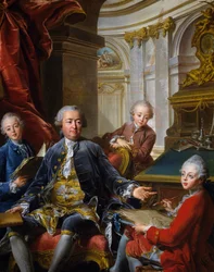 Monsieur Carre de Cande con i suoi tre figli