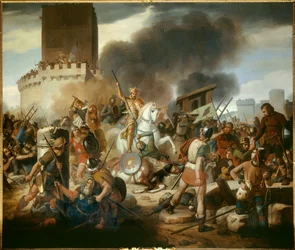 Il conte Eudes (Odone) difende Parigi contro i Normanni nel 886