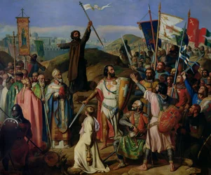 Processione dei crociati intorno a Gerusalemme