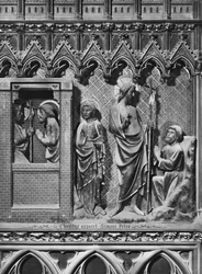 Cattedrale, interno, schermo del coro, Gesù Cristo appare a San Pietro, c.1340-51