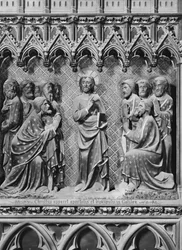 Cattedrale, interno, schermo del coro, Gesù Cristo appare agli apostoli e ai discepoli in Galilea, c.1340-51