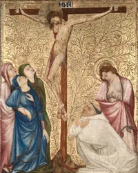 Calvario con un monaco certosino, 1389-1395