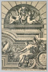 Design per sovrapporta e cornice, da "Recherche de Plusieurs Beaux Morceaux"