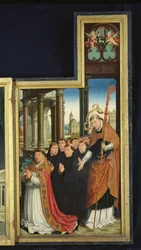 Polittico della Glorificazione della Santissima Trinità, pannello raffigurante monaci, 1509-15
