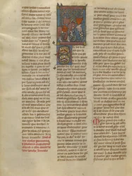 Gauvain e Blioberis incontrano un cavaliere con lo scudo rosso