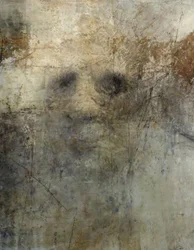 Volto astratto consumato dal tempo