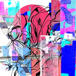 Astratto Rosa Blu Fioritura
